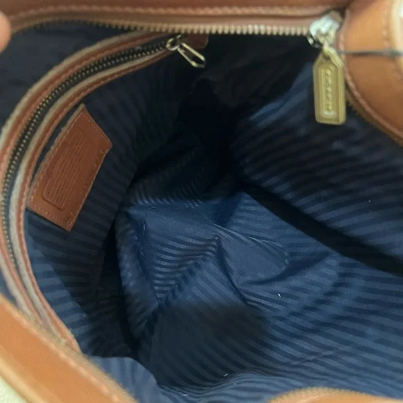 COACH Duffle Bag Brown Vintage Crossbody Shoulder Bag Pebble Leather Made In USA - Picture 13 of 15